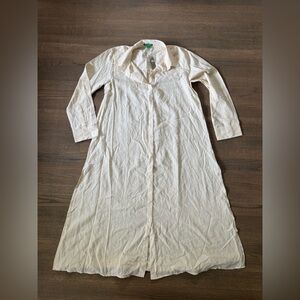 NEW J Crew Long Shirt in Airy Gauze-Size Medium-Cream